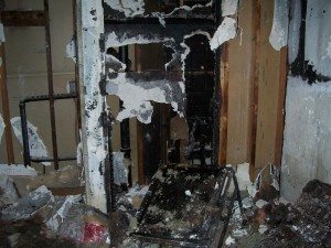 wall after fire
